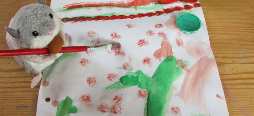 In der Kindergruppe Albatros, mit Wasserfarben gemaltes Bild.